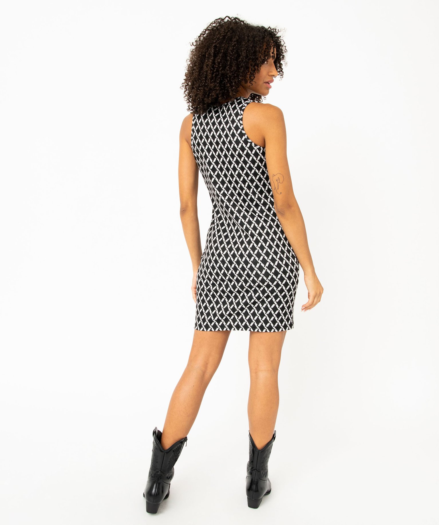 Robe débardeur imprimée en maille femme noir | GEMO