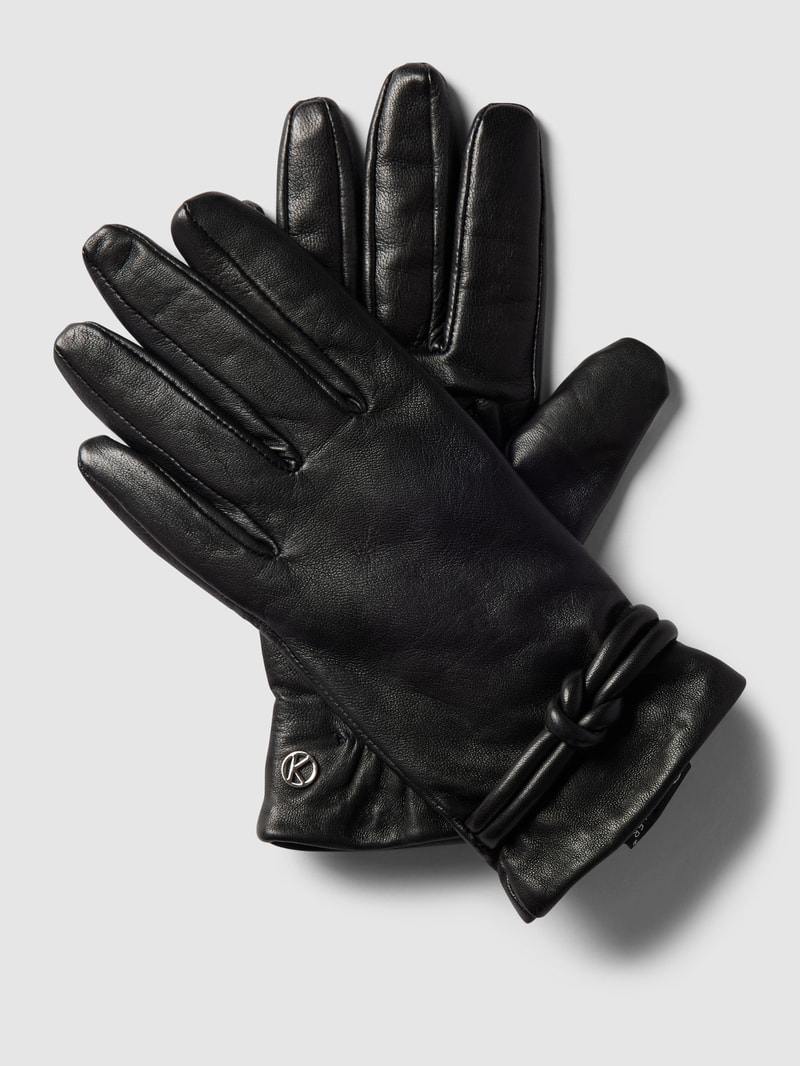 Handschuhe mit Knoten-Detail Modell 'Olivia Touch' in schwarz