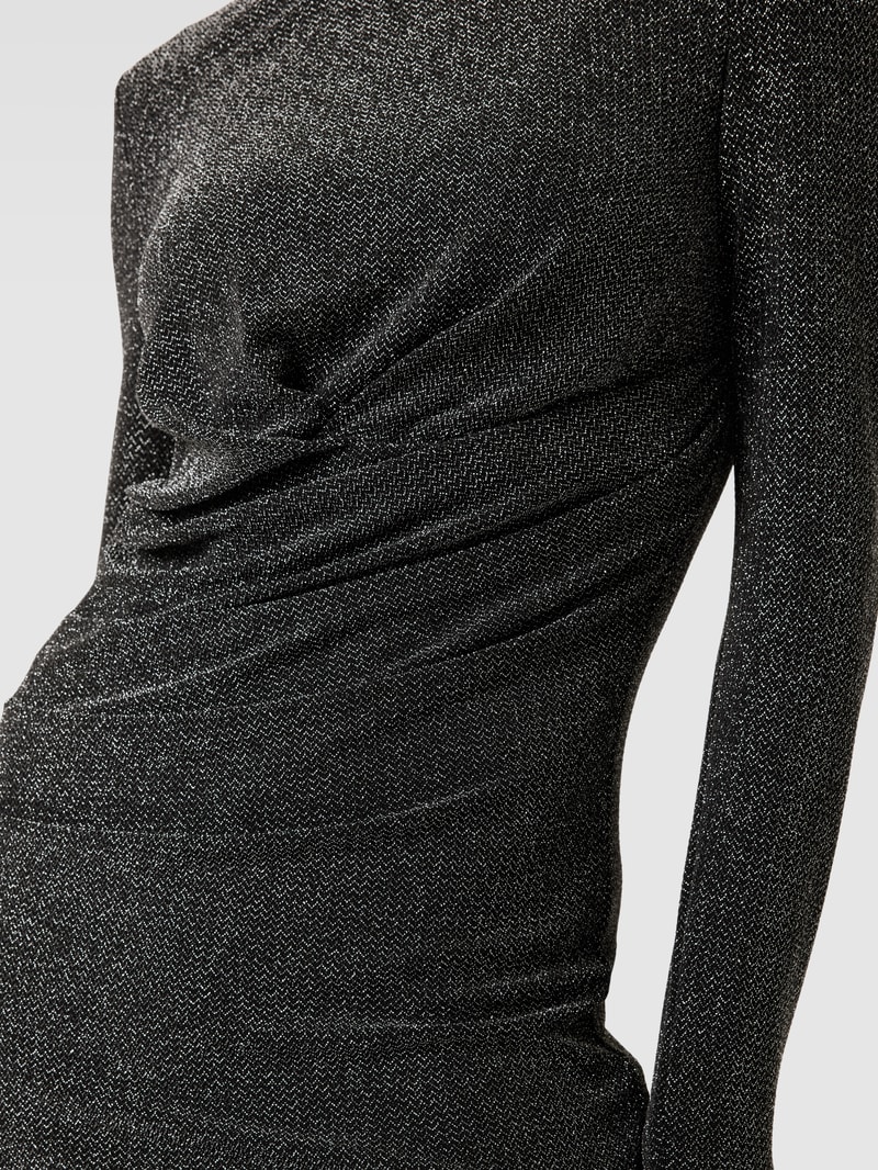 Knielanges Kleid mit Raffungen in silber