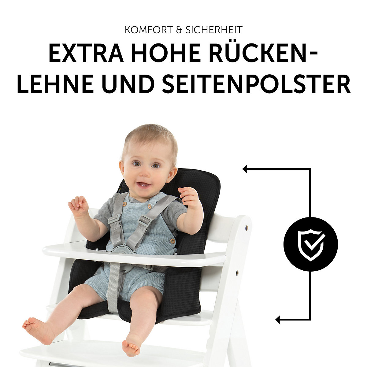 Sitzverkleinerer Alpha Cosy Select, Waffle Pique Black