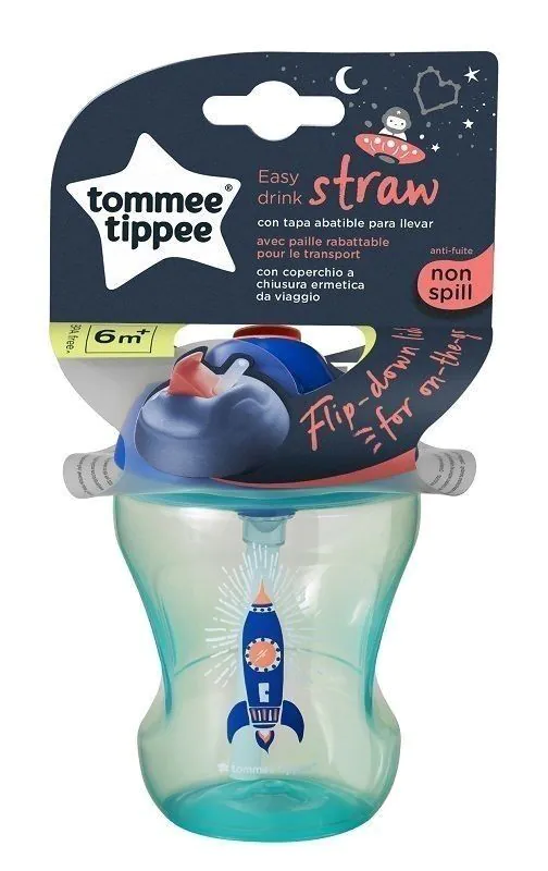Tommee Tippee træningskop med sugerør 6M+ dreng