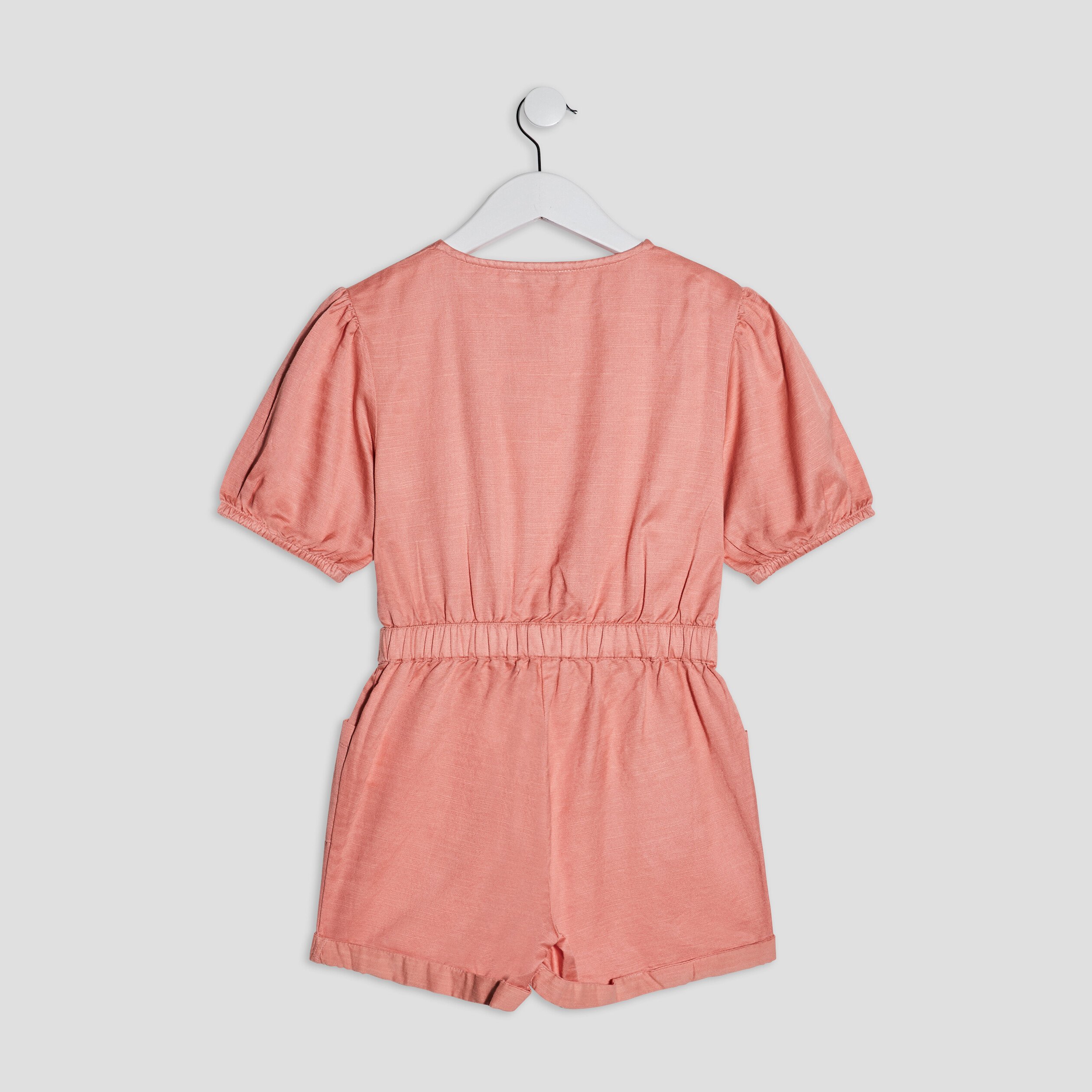 Combishort manches courtes rose corail fille | La Halle