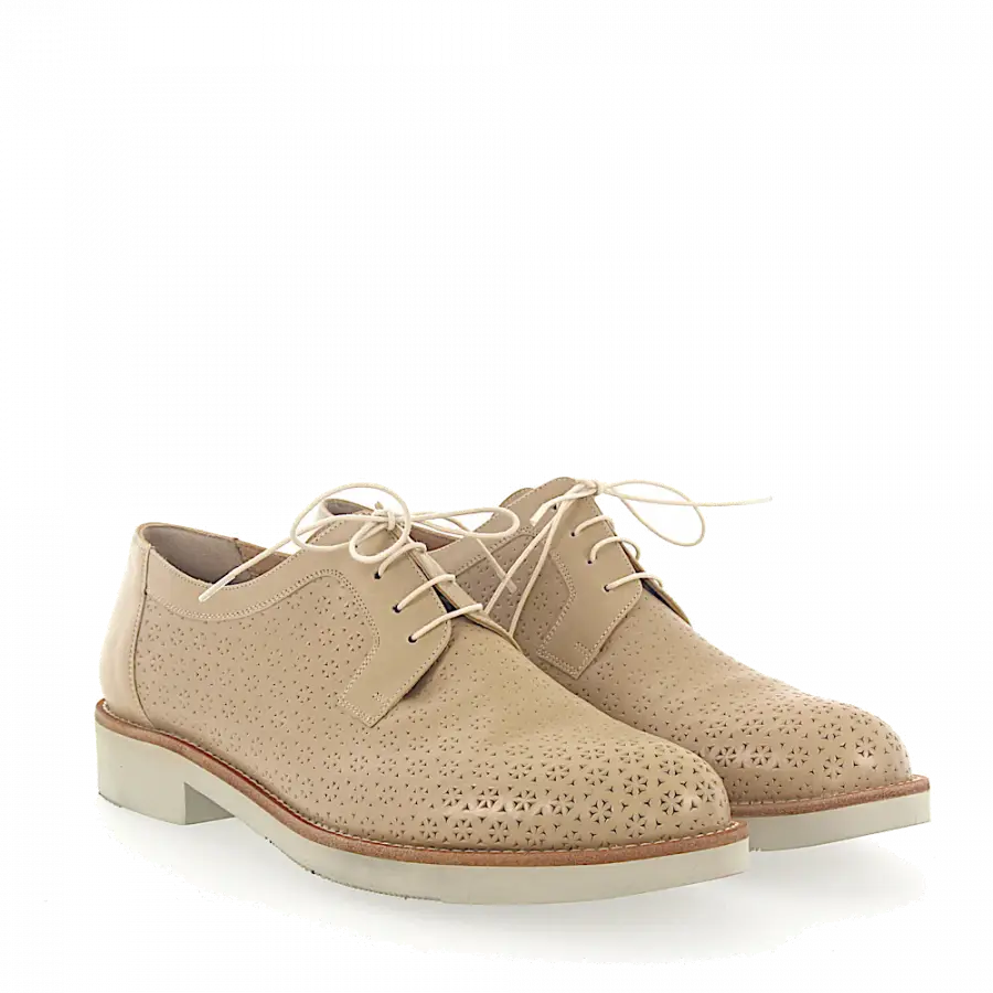 Truman's - Schnürschuhe 8118 Kalbsleder Lochmuster beige - beige