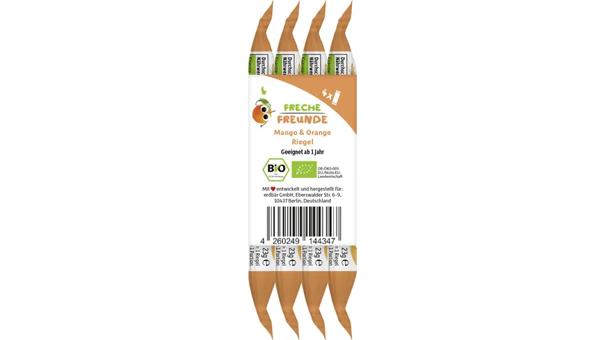 Freche Freunde Bio Frecher Riegel Mango & Orange 4x23g 92 g