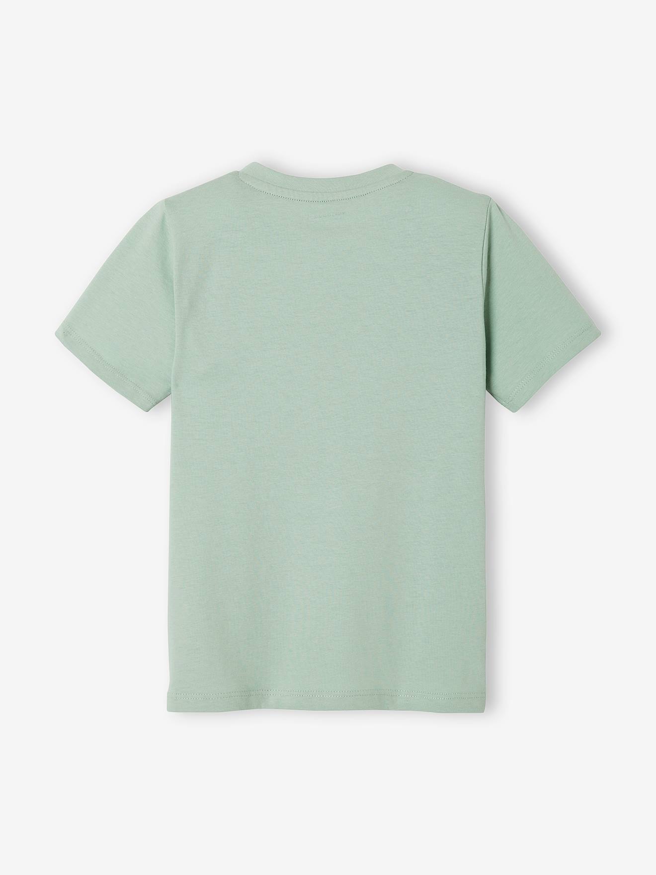 Vertbaudet Jungen T-Shirt mit Schriftzug oder Print BASIC Oeko-Tex - wollweiß