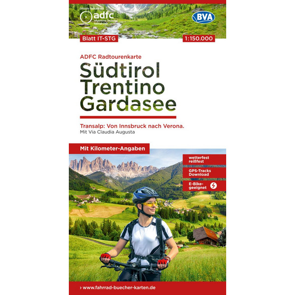 ADFC-RADTOURENKARTE IT-STG SÜDTIROL, TRENTINO, GARDASEE - Fahrradkarte