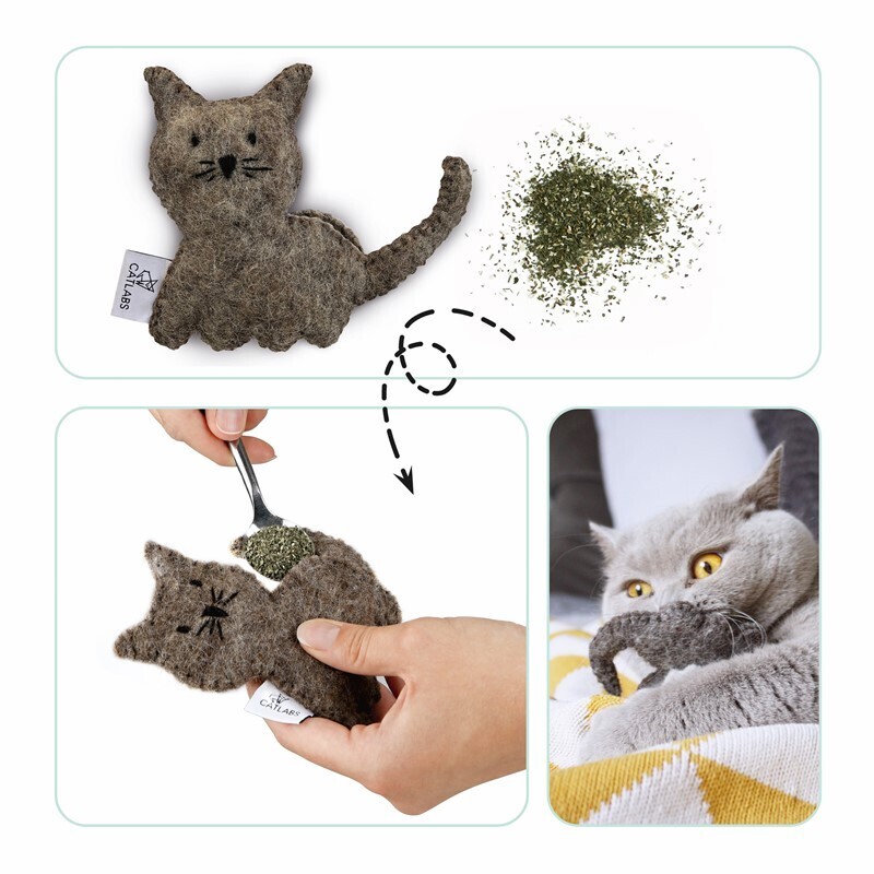 Catlab Baldrian & Catnipspielzeug Catlab S Katzenspielzeug braune Katze mit Katzenminze