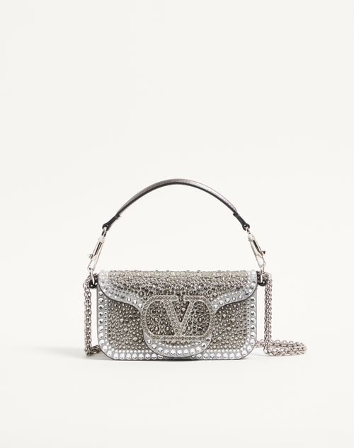 Bolsa de ombro pequena Valentino Garavani Locò com strass