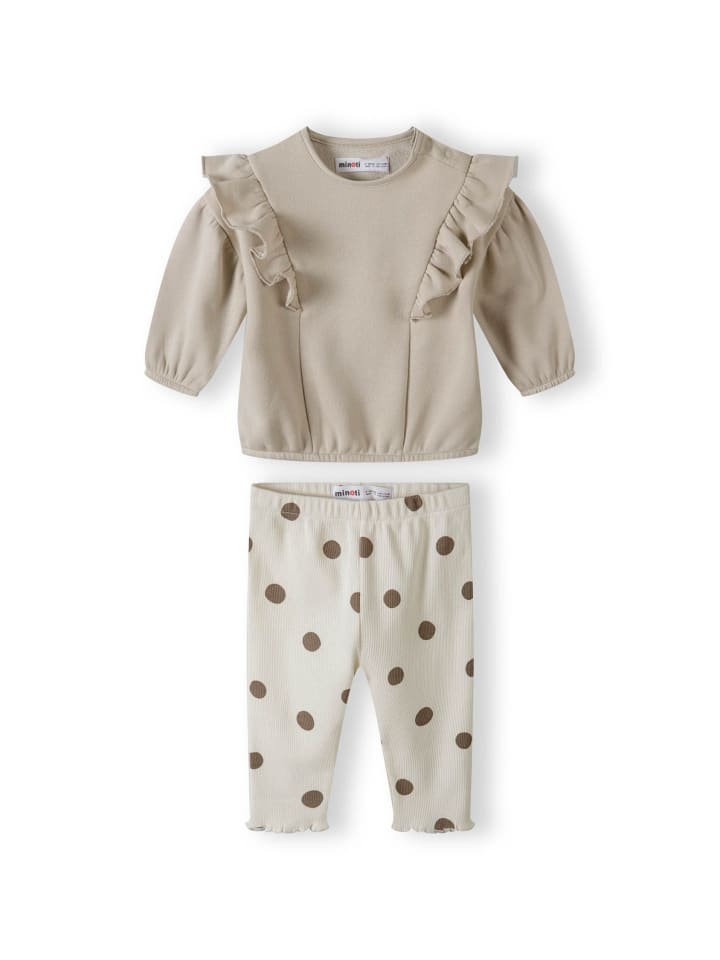 Minoti 2tlg. Set: Longsleeves & Leggings 24fleece23 in beige günstig kaufen