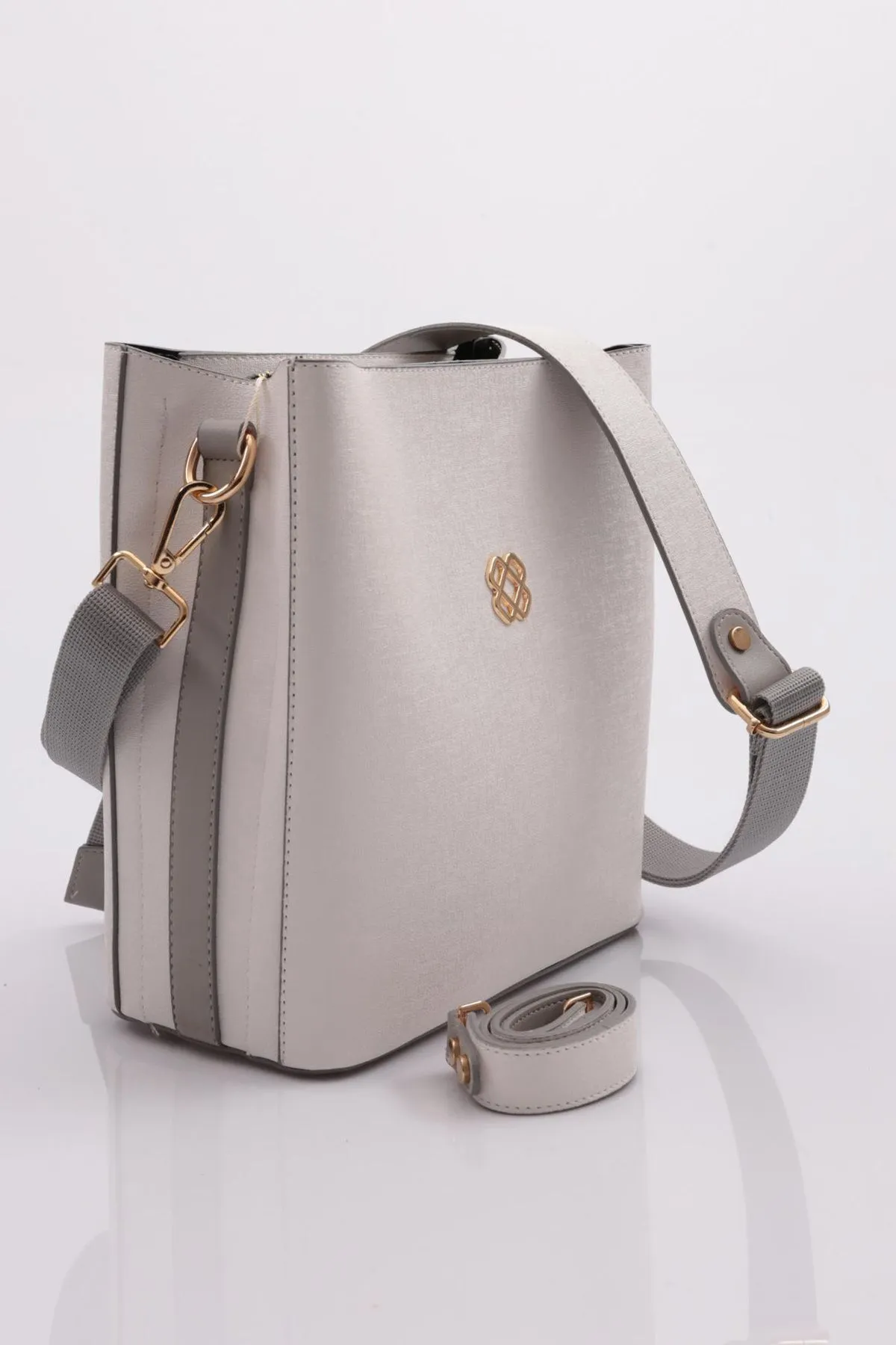 DGN  Weißgraue Damen-Schulter- und Handtasche 520