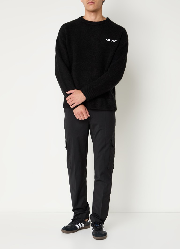 OLAF Fine-knit sweater with logo embroidery