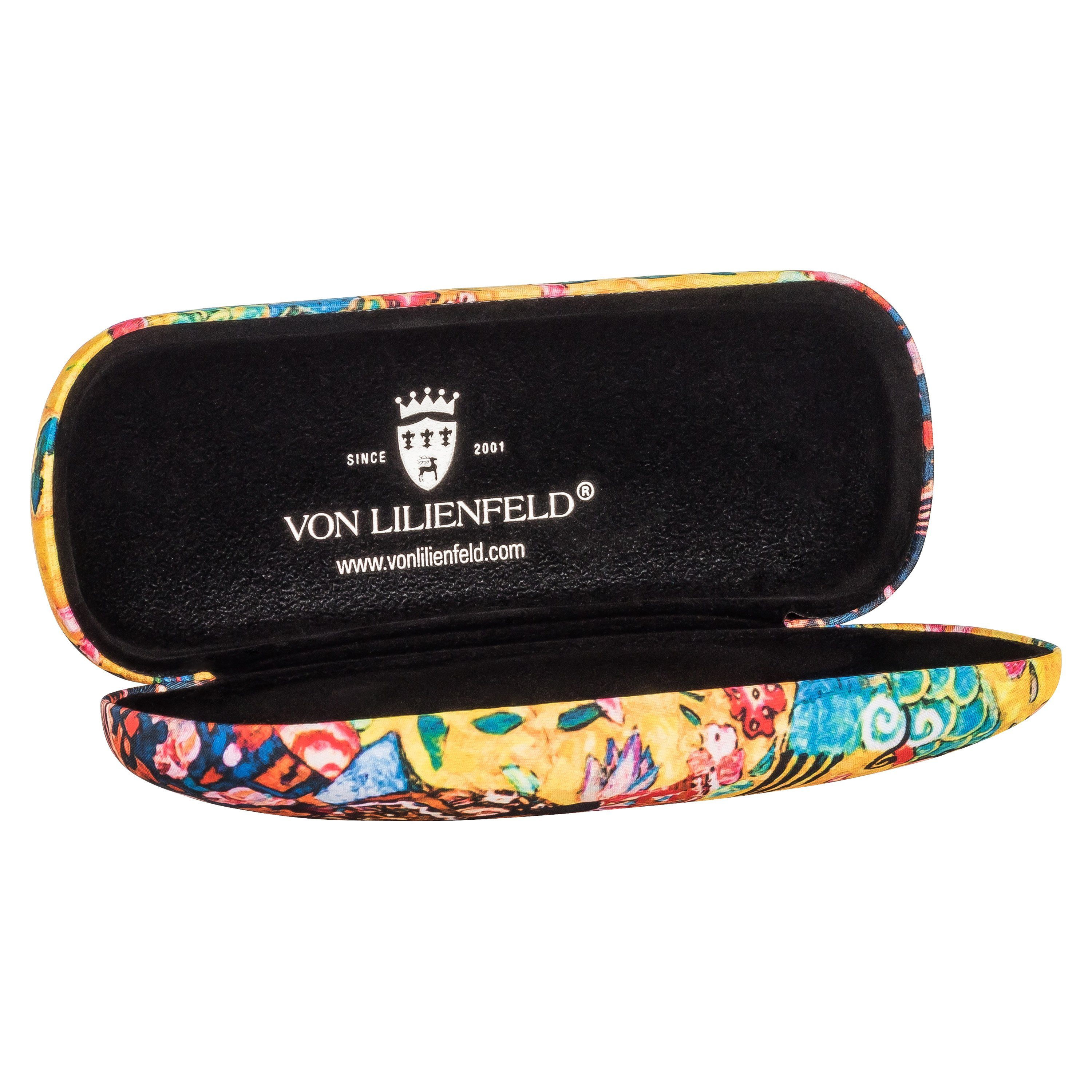 von Lilienfeld Brillenetui Brillenetui Gustav Klimt Dame mit Fächer Kunst Brillenbox, stabiles mit Mikrofaser bezogenes Hardcase