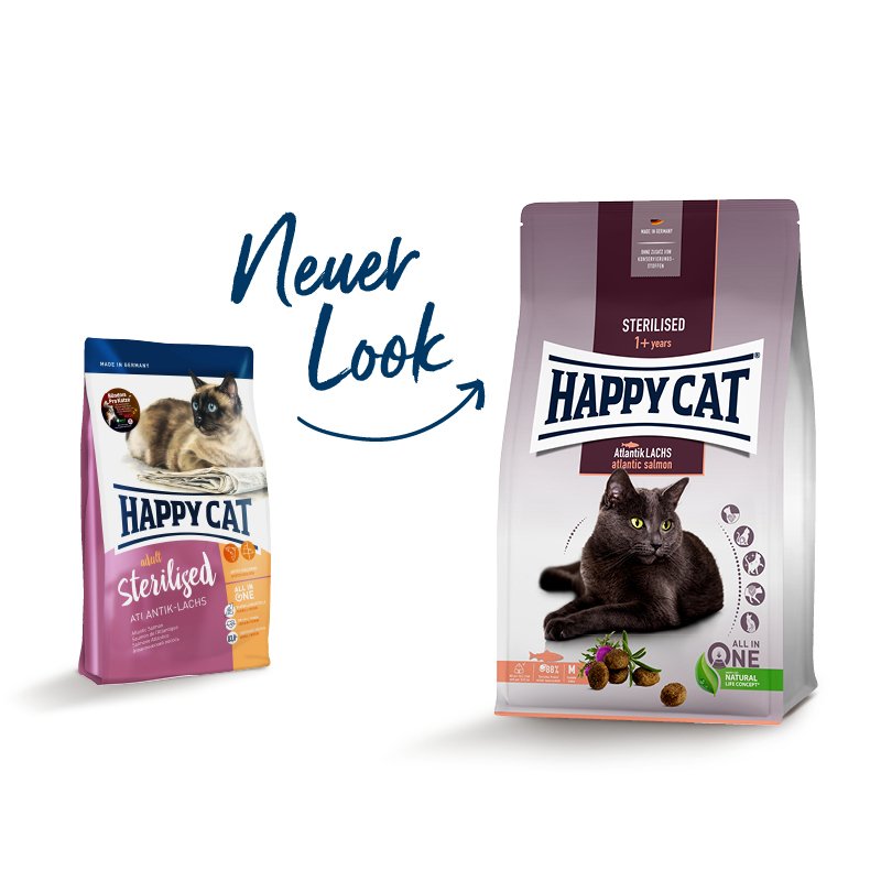 HAPPY CAT Trockenfutter HAPPY CAT Sterilised Adult Atlantik Lachs 1,3 kg