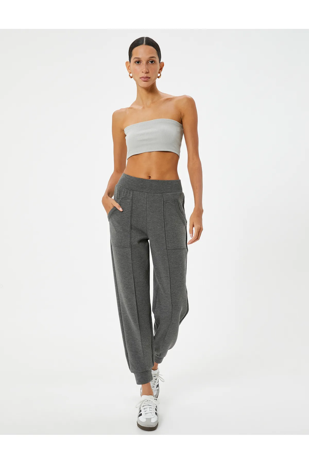 Koton  Jogger-Jogginghose mit elastischem Bund, Nahtdetails und Taschen