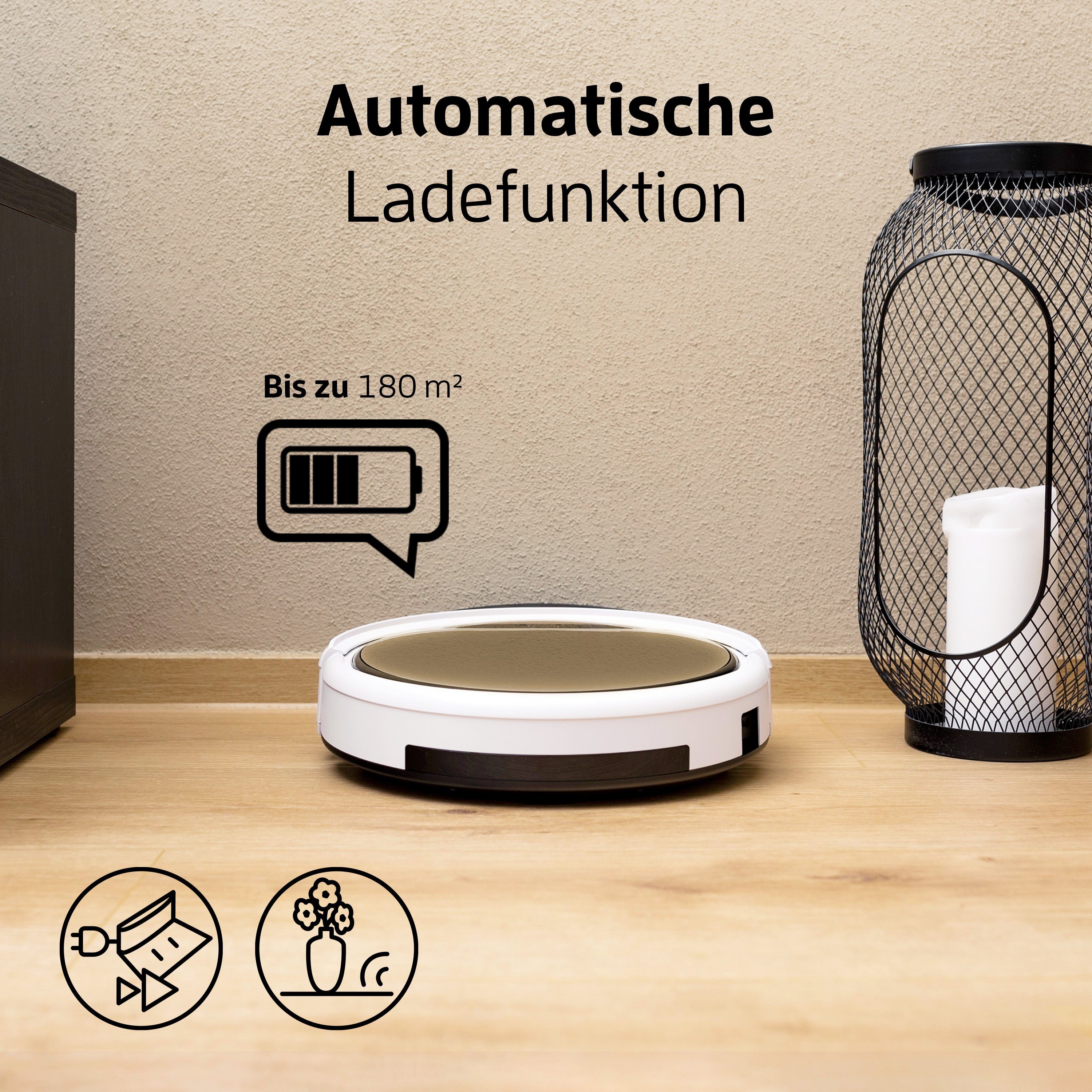 ZACO Nass-Trocken-Saugroboter V5x, 22 W, beutellos, mit Wischfunktion, App, Alexa Sprachsteuerung, Tierhaar, Timer, leise