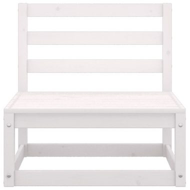 vidaXL Loungesofa 2-tlg. Garten-Lounge-Set mit Kissen Weiß Kiefer Massivholz, 1 Teile