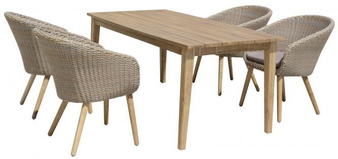 Garden Pleasure 4er Set Stuhl VISALIA mit Auflage
