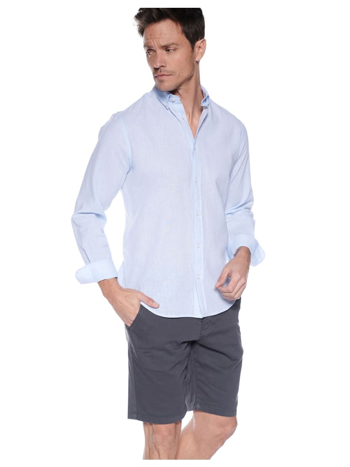 Steffen Klein Leinenhemd Tailored Fit in blau günstig kaufen