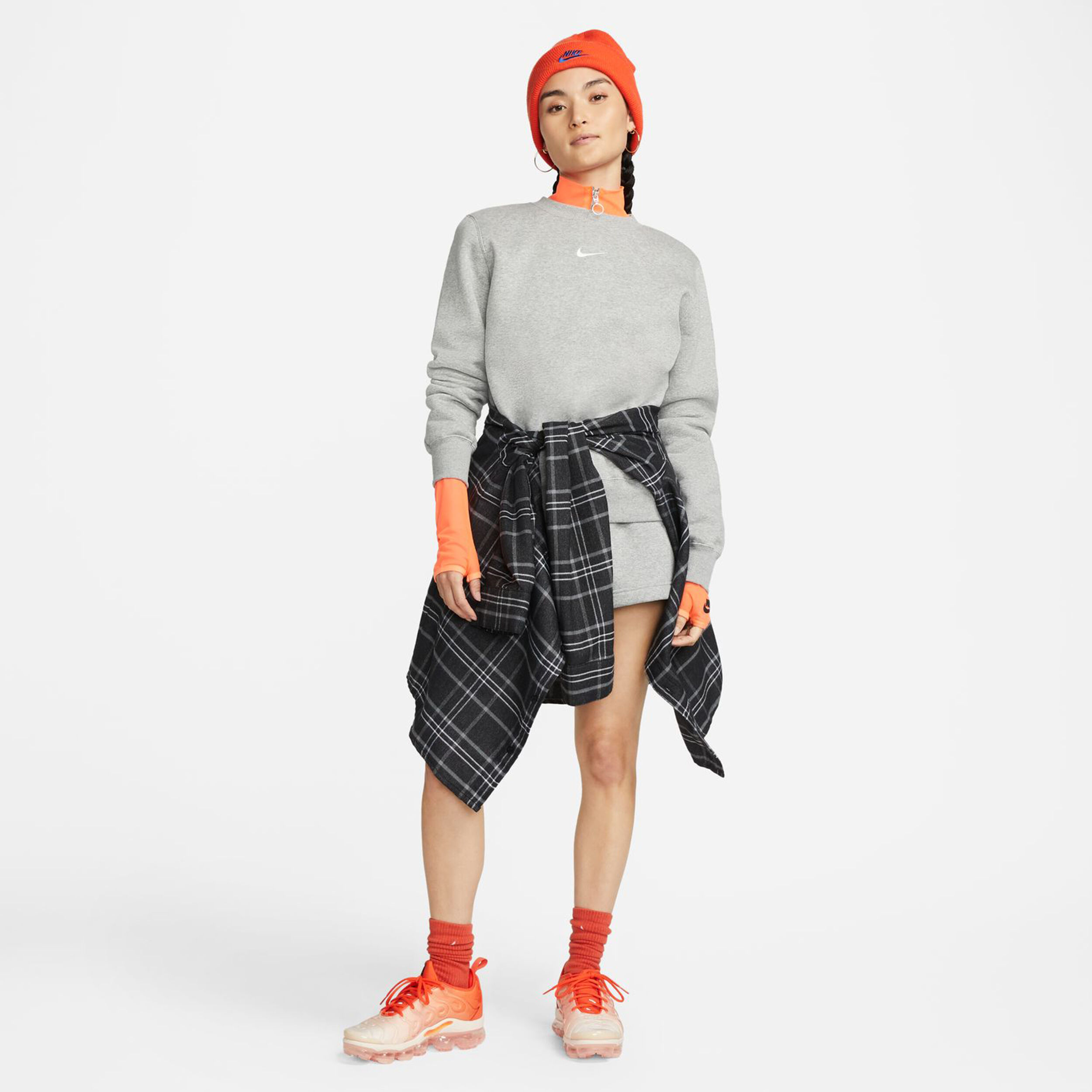 Phoenix Fleece Crew T-Shirt Damen - Dunkelgrau, Grau