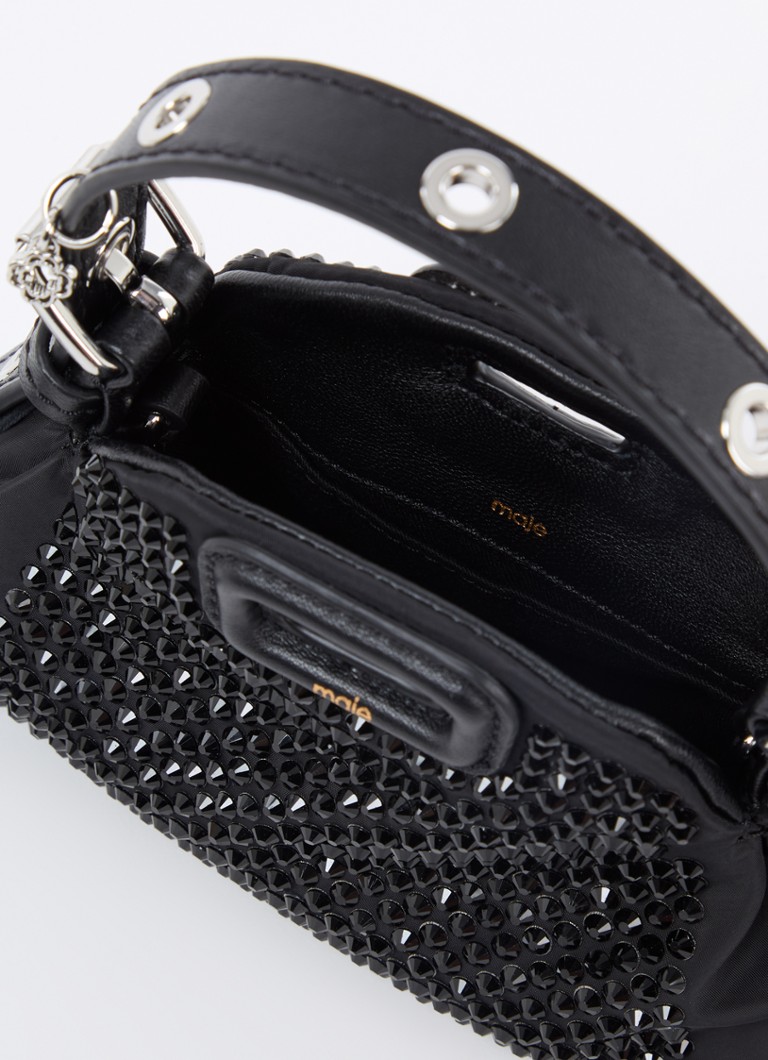 Maje handbag with sheepskin details and detachable shoulder strap
