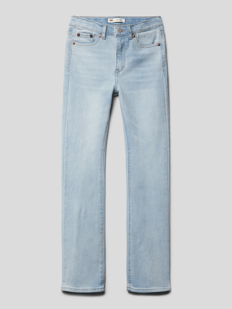 Flared Cut Jeans mit Label-Patch in hellblau