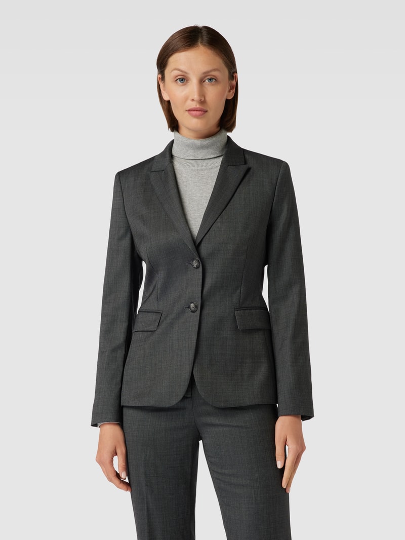 Blazer aus Lanawolle mit Pattentaschen Modell 'Juleah' in anthrazit