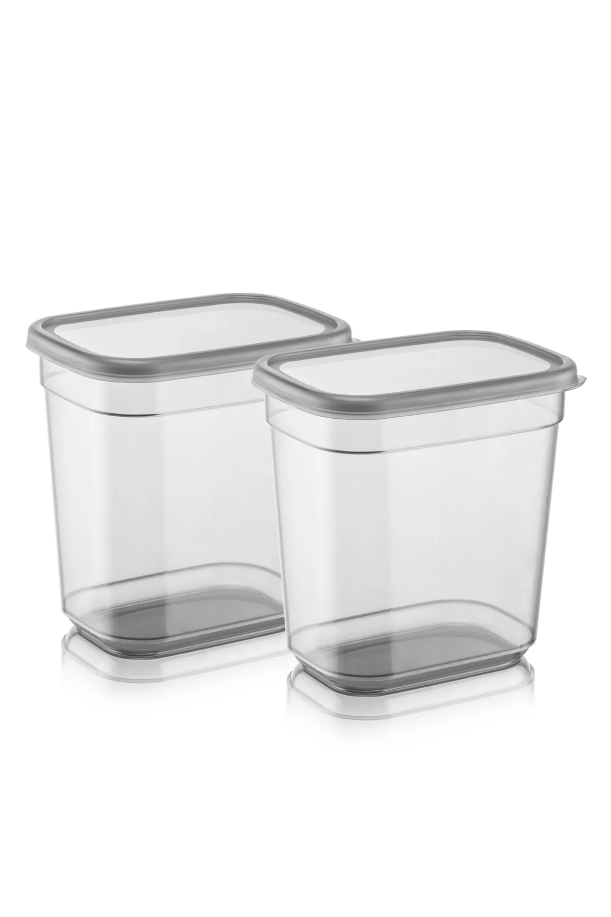 Meleni Home  2-teilige beschriftete Aufbewahrungsbox für Tablettenwaschmittel – Elina-Set mit rechteckigen Aufbewahrungsbehältern – 2000 ml