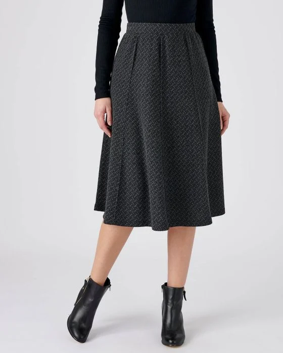 Jupe évasée maille jacquard