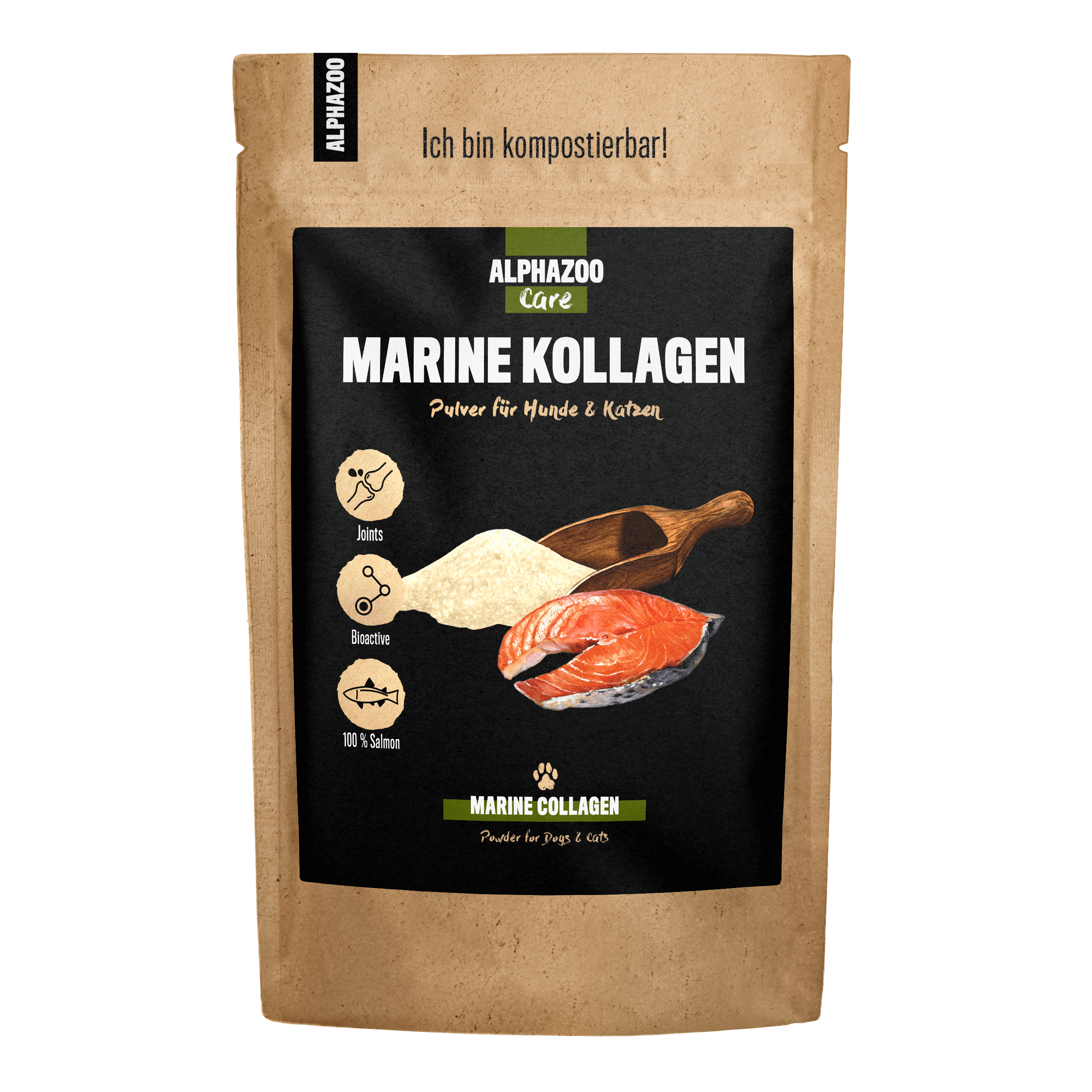 ALPHAZOO Ergänzungsfutter & Aufzucht ALPHAZOO Marine Kollagen-Pulver für Hunde und Katzen 500 g