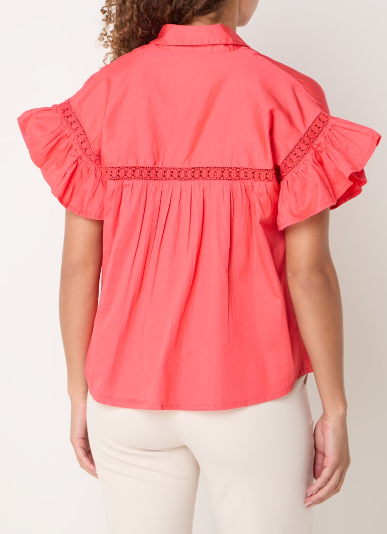 French Connection Sindey tunic with embroidery and butterfly sleeves