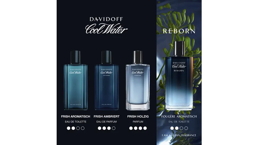 DAVIDOFF Cool Water Eau de Toilette Natural Spray For Him Reborn 75 ml