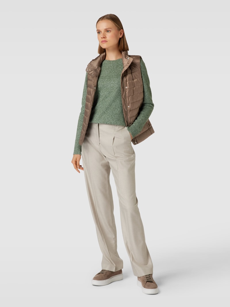 Steppweste mit Label-Detail in taupe