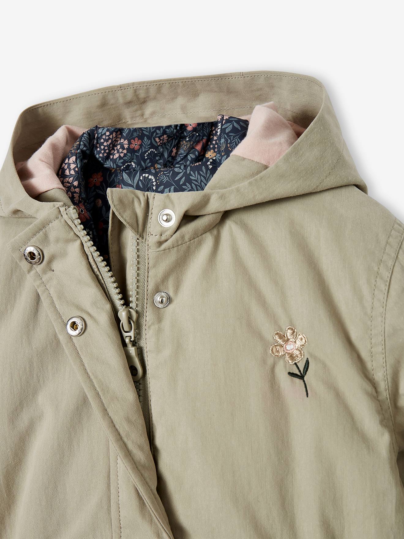Parka 3 en 1 mi-saison fille vert d'eau