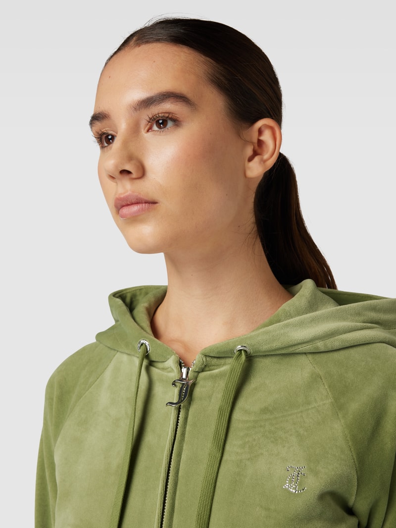 Sweatjacke mit Kapuze Modell 'MADISON' in hellgrün