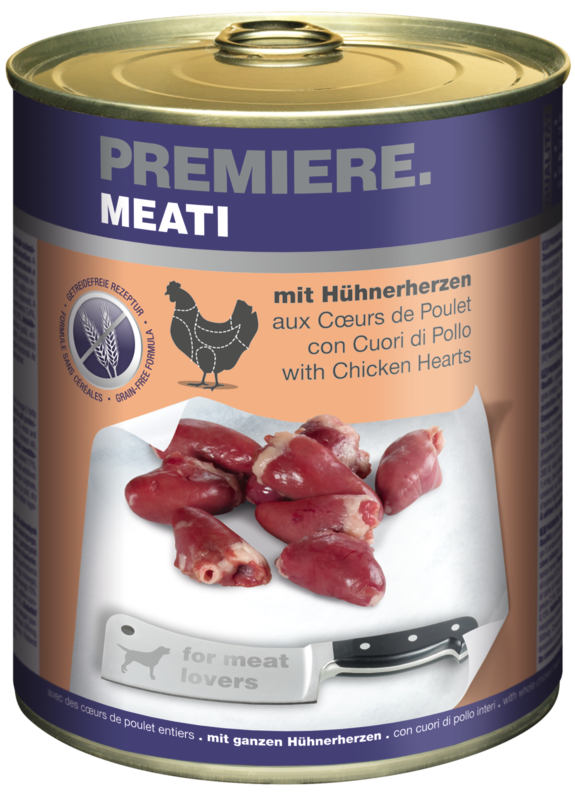 PREMIERE Hundenassfutter PREMIERE Meati Hühnerherzen 24x800 g