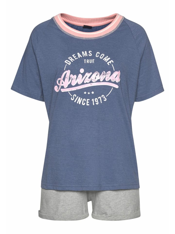 ARIZONA Shorty in blau-meliert-grau-meliert günstig kaufen