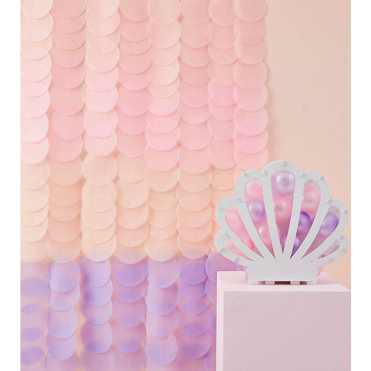 Seidenpapier Vorhang Mermaid Muscheln, pastel