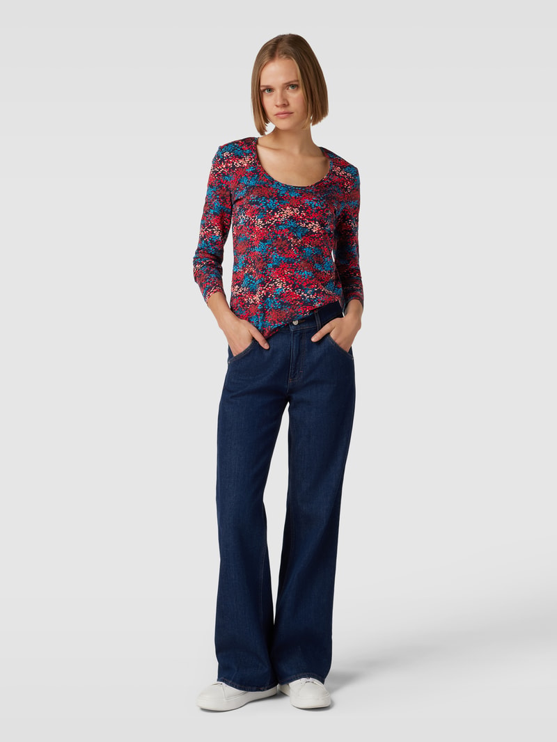 Longsleeve mit U-Boot-Ausschnitt in marineblau