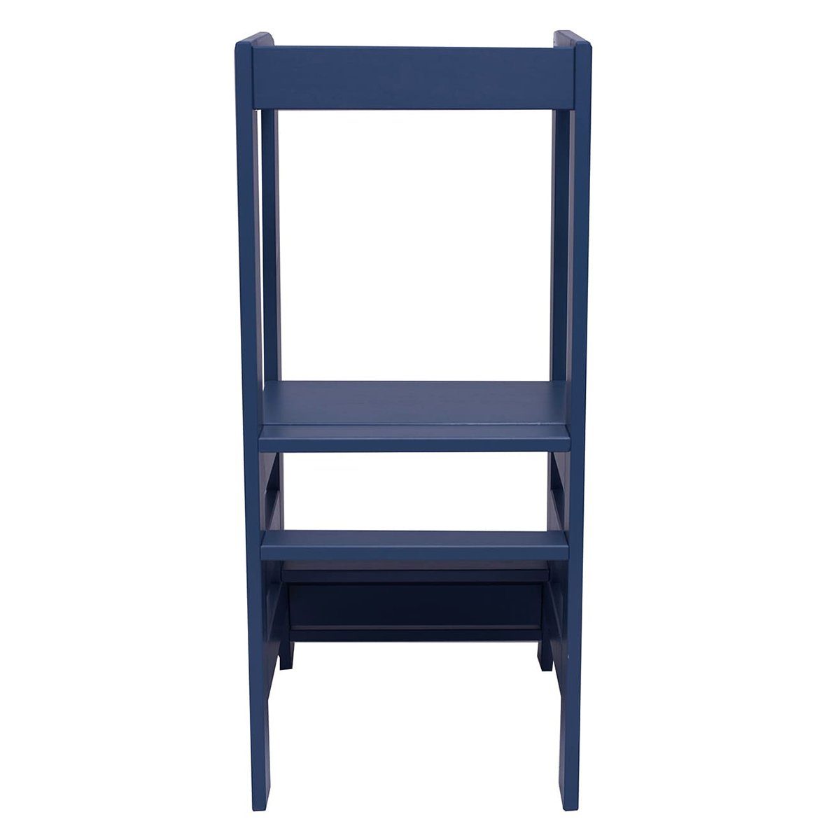 MeowBaby Stehhilfe Lernturm für Kinder Montessori Lernstuhl Blau (1 St), Kinderhocker, Höhenverstellbar, Abgerundete Ecken & Kanten