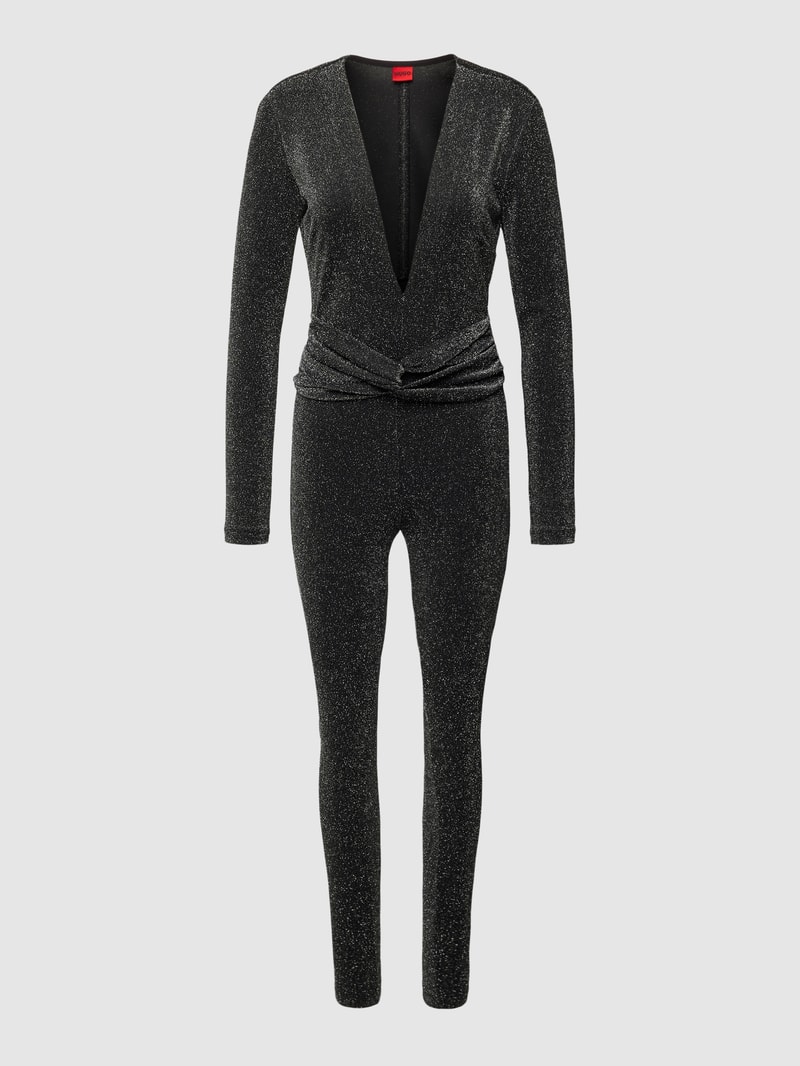 Jumpsuit mit Effektgarn Modell 'Nymphadora' in schwarz