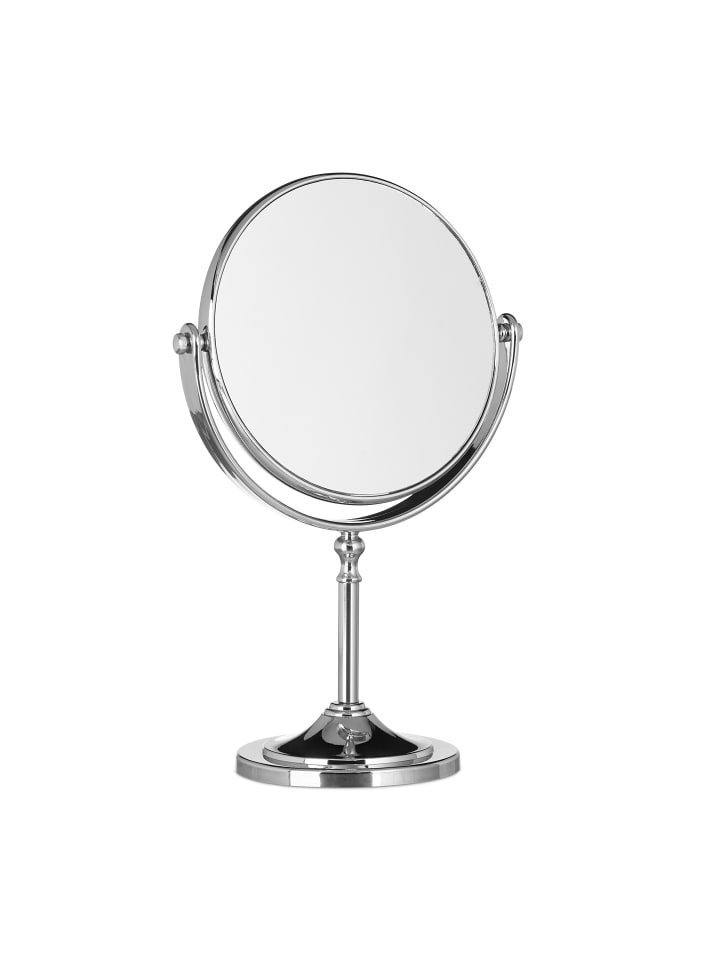relaxdays Kosmetikspiegel in Silber - (B)18 x (H)28 x (T)10 cm günstig kaufen onesize