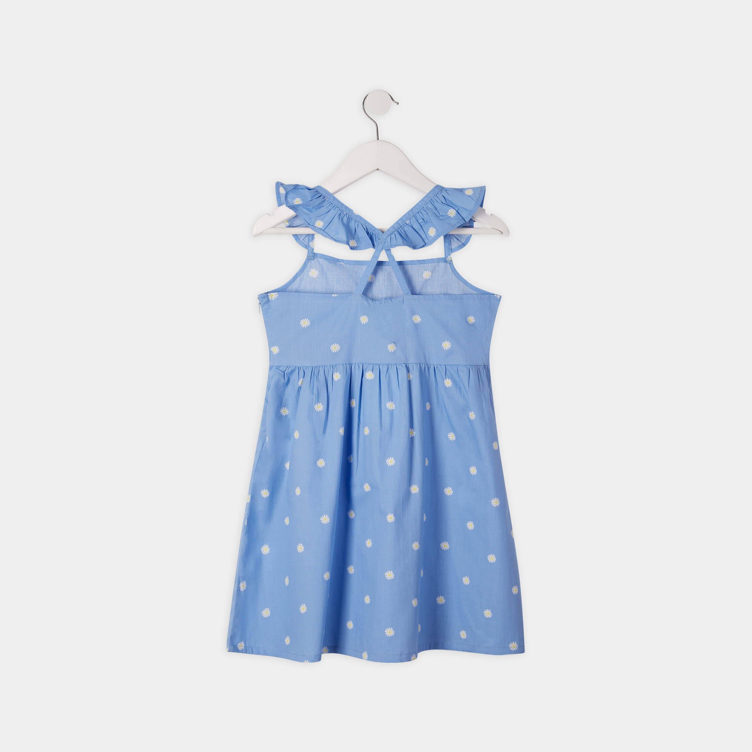 Robe évasée à bretelles croisées bleu fille | La Halle