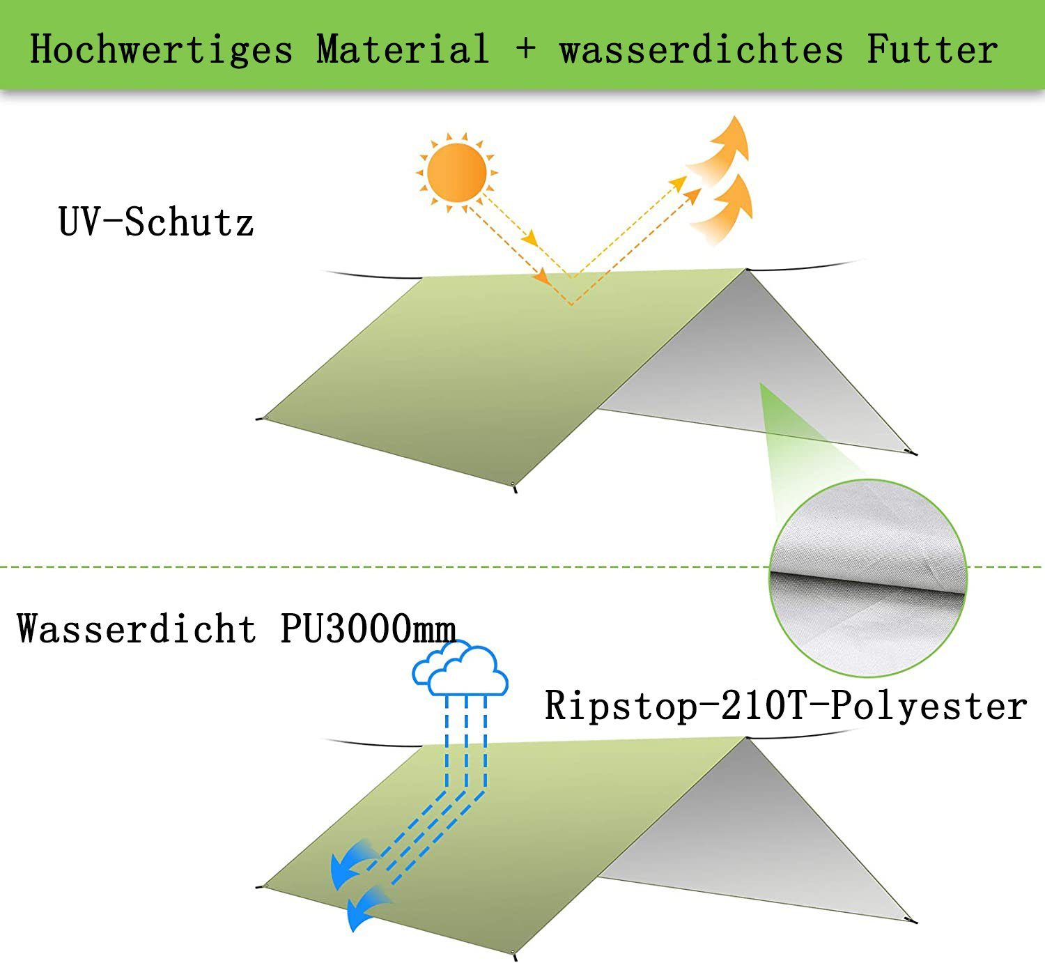 Zeaicos Tarp-Zelt Zeltplane Wasserdicht Camping Zelt Tarp Unterlegplane
