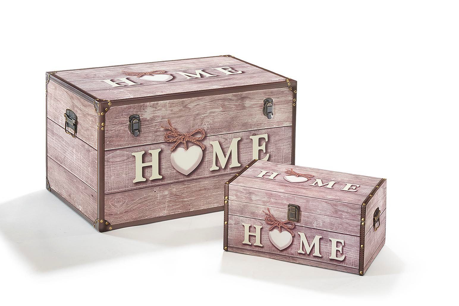 Kobolo Truhe Kiste Aufbewahrungsbox HOME 68x42x40cm