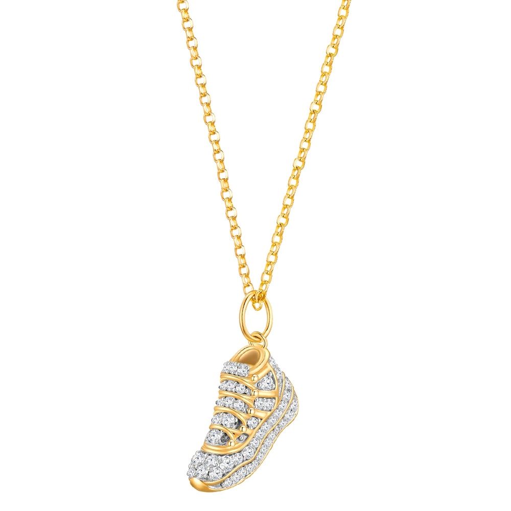 Glanzstücke München Chaîne baskets Argent sterling Oxyde de zirconium (CZ) en Or jaune collier