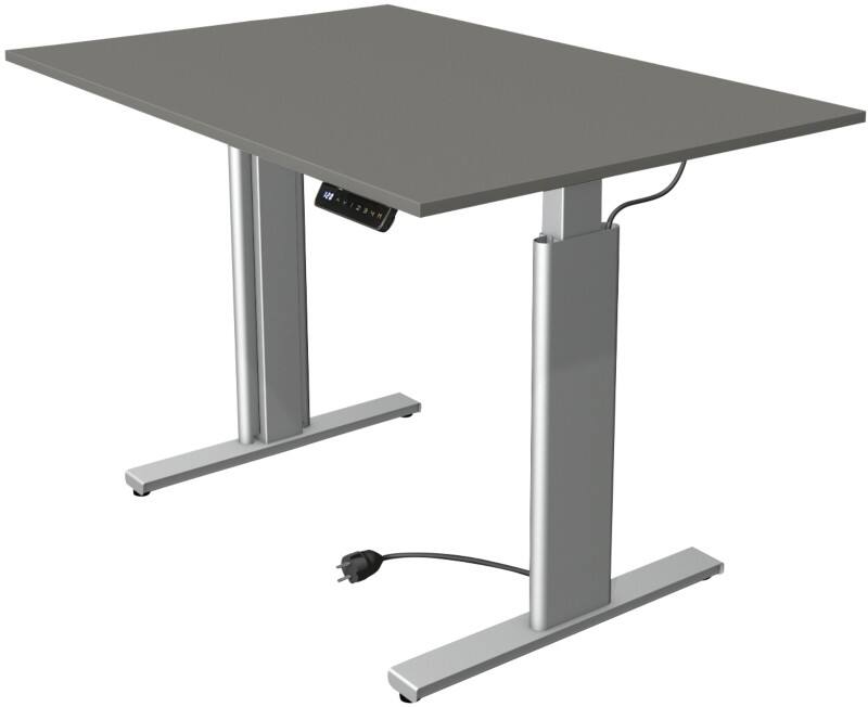 Kerkmann Move 3 Rechteckig Elektrisch Höhenverstellbar Sitz-Stehschreibtisch Graphit, Silber 1.200 x 800 x 1.200 mm