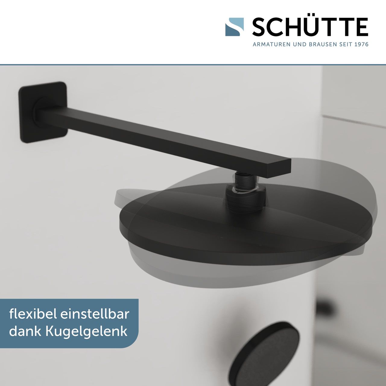 Schütte CAPRI Kopfbrause, Schwarz matt