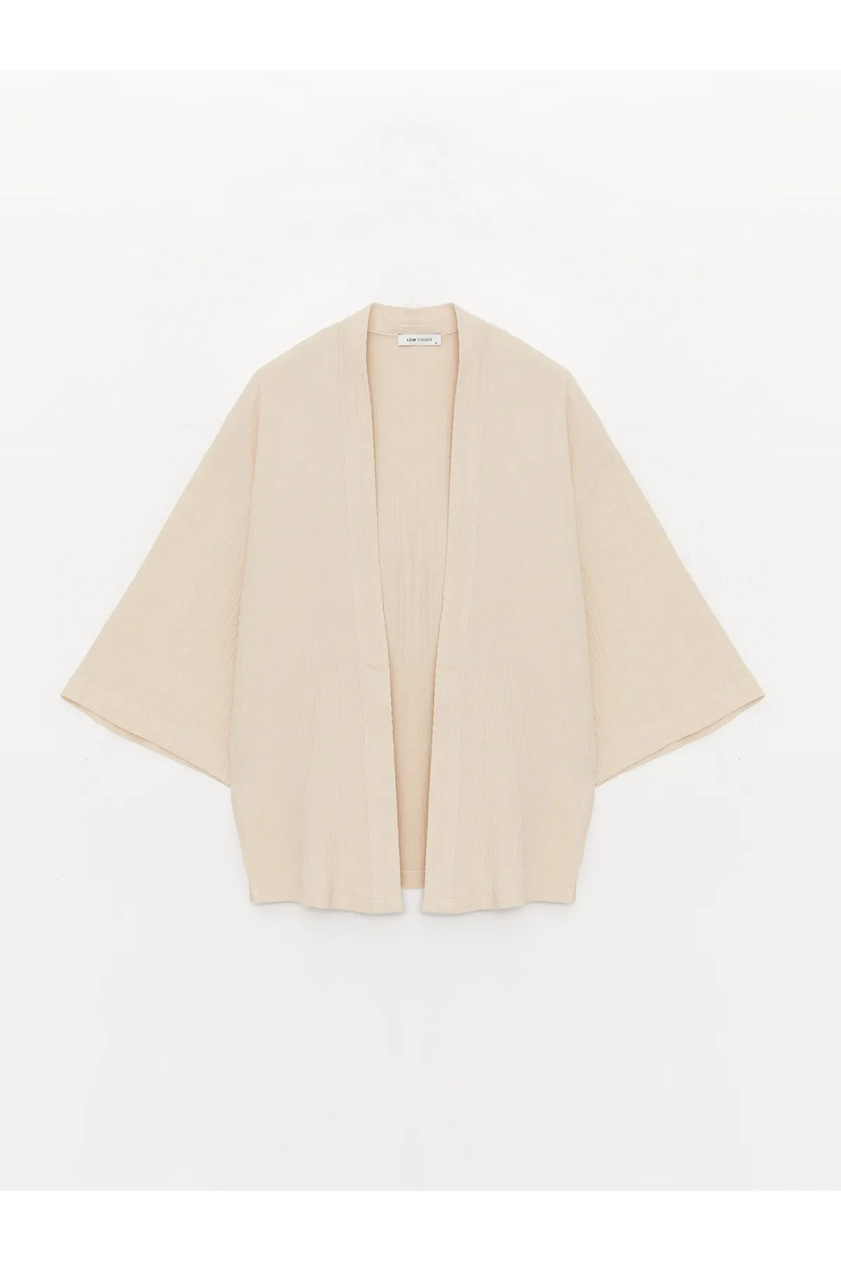 LC Waikiki  Damen-Kimono aus einfarbigem Musselin mit Schalkragen