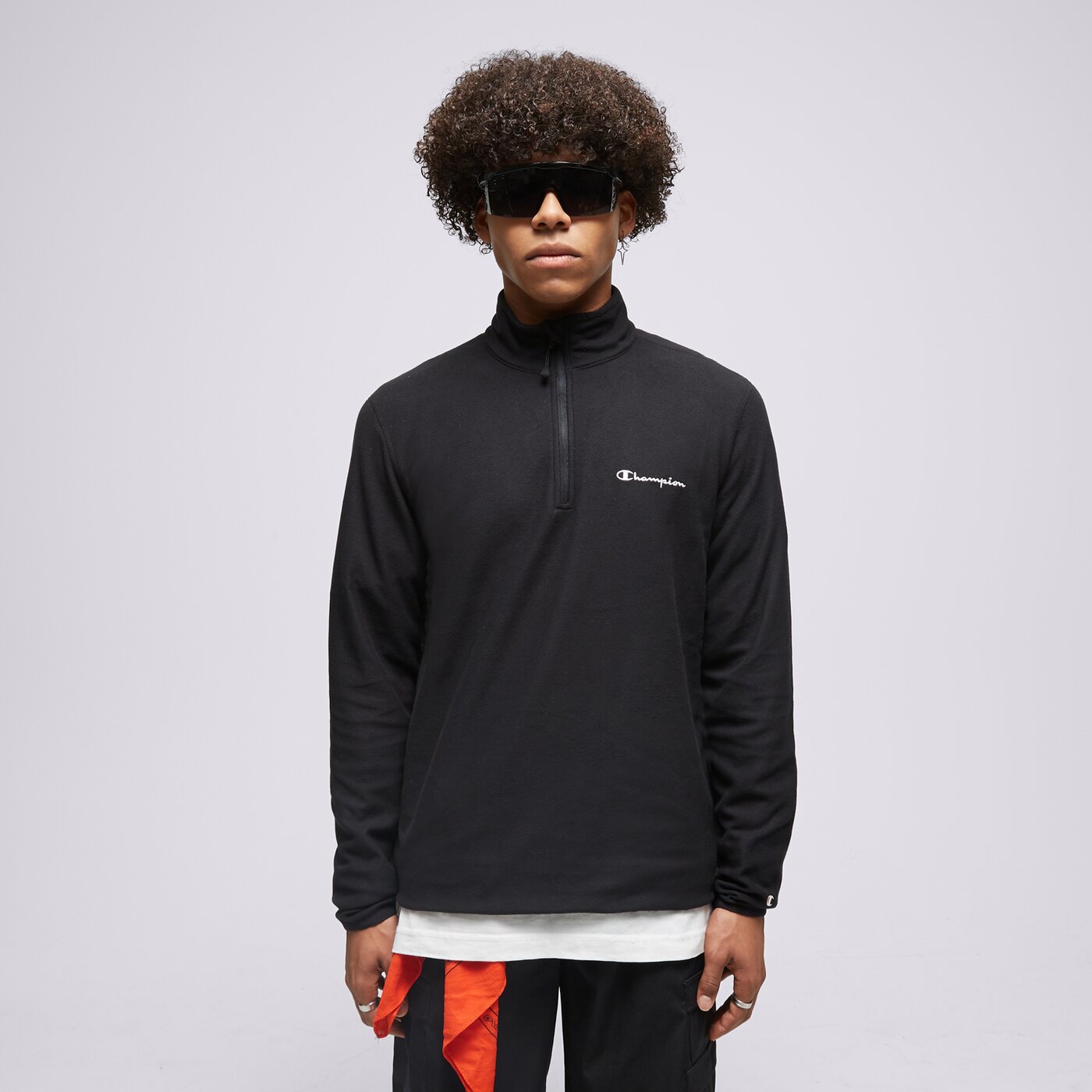 CHAMPION FLEECESHIRT HALF ZIP TOP Schwarz