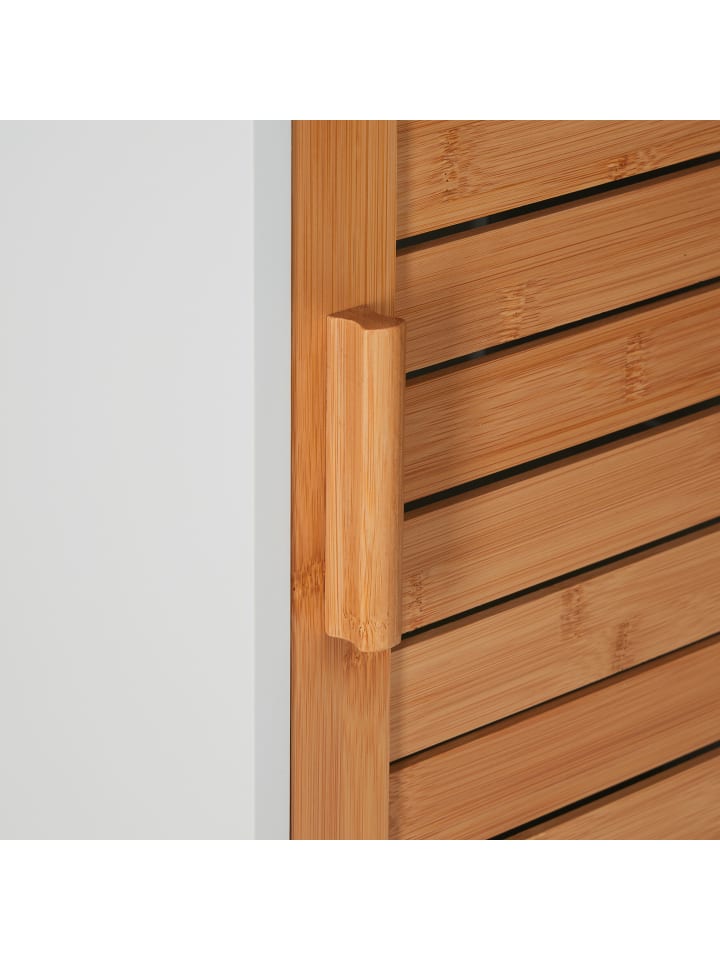 relaxdays Badezimmerschrank in Weiß/ Natur - (B)40 x (H)190 x (T)30 cm günstig kaufen onesize